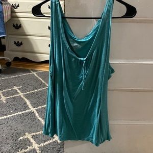 blue loose fitting tank top